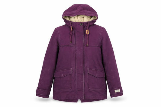 Womens UK Size 8 Joules Purple Parka Coat