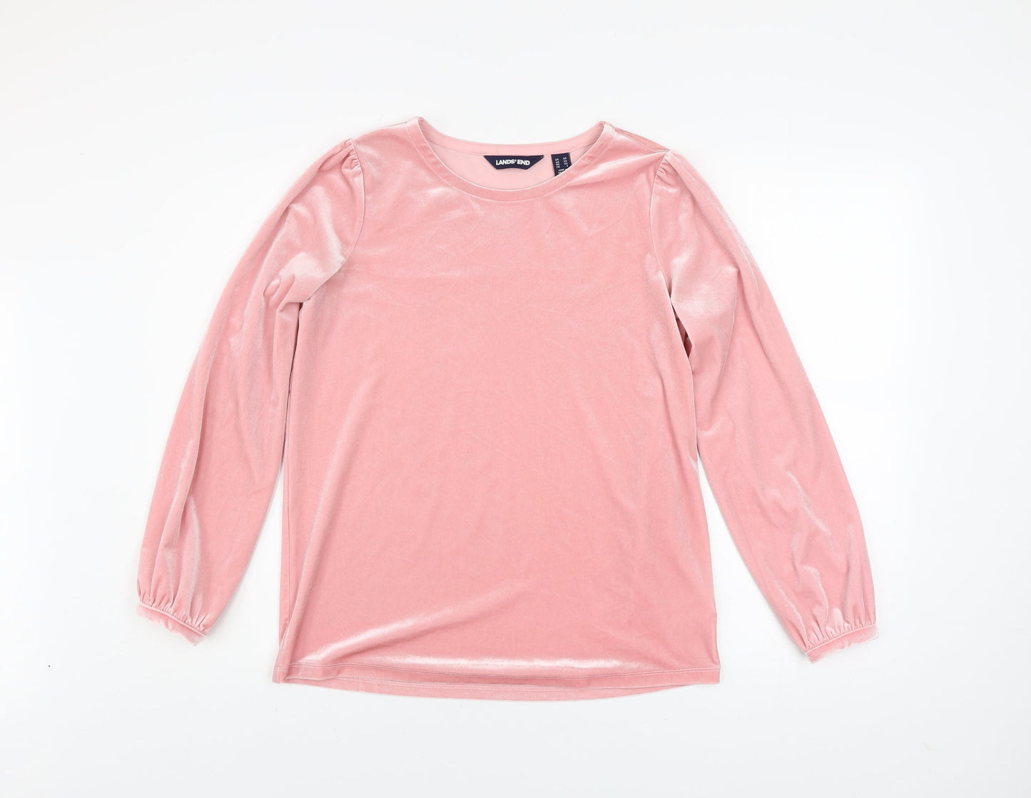 Womens UK Size XS Lands' End Pink Basic T-Shirt