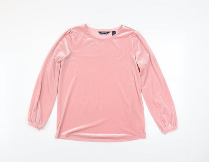 Womens UK Size XS Lands' End Pink Basic T-Shirt
