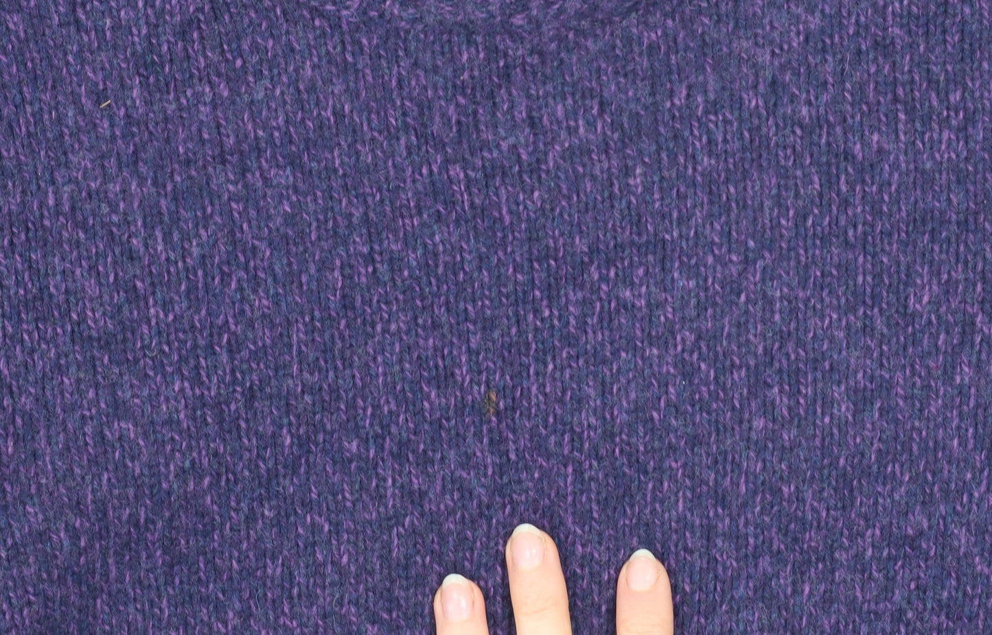 Jaeger Men's Purple Wool Blend Crew Neck Jumper L