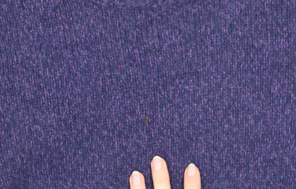 Jaeger Men's Purple Wool Blend Crew Neck Jumper L