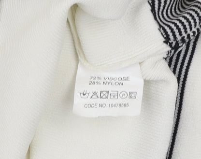 Klass Collection Women's Ivory Beaded Knit Tank Top M