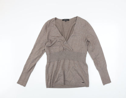 Womens UK Size 12 One Touch Beige Pullover Jumper