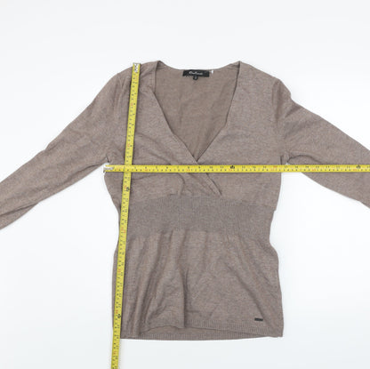 Womens UK Size 12 One Touch Beige Pullover Jumper