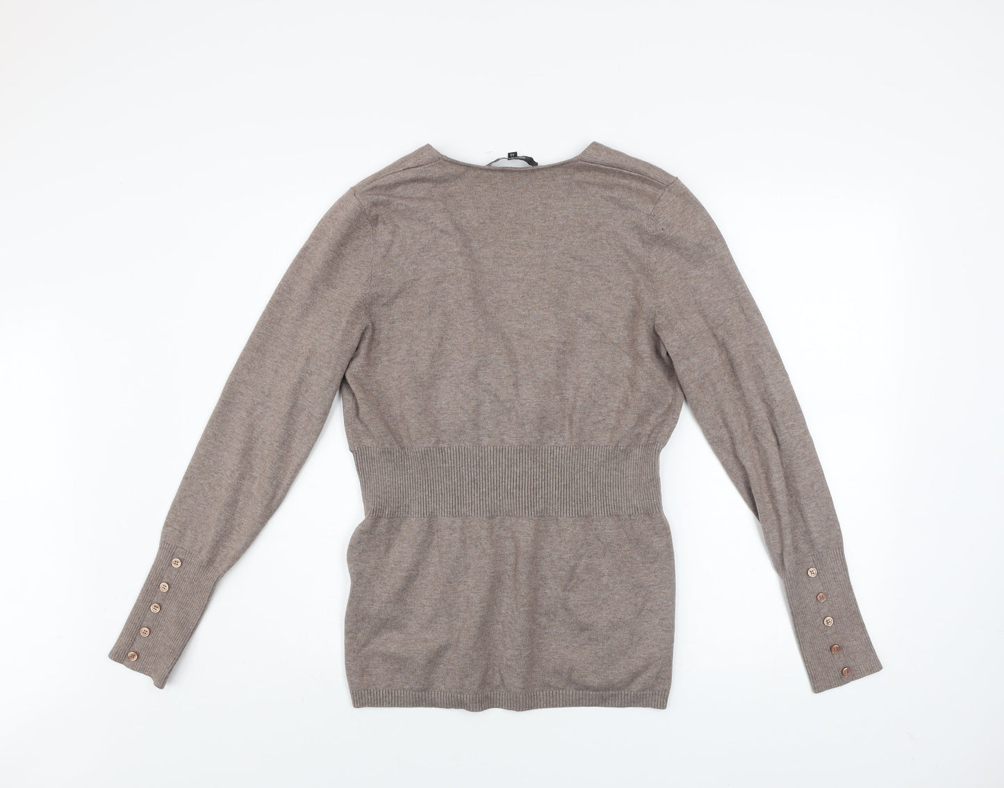 Womens UK Size 12 One Touch Beige Pullover Jumper
