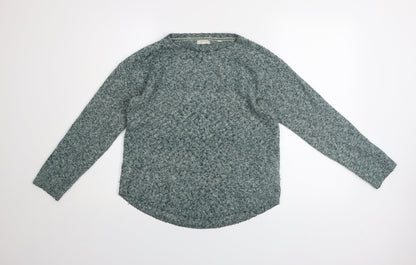 Fat Face Womens Green Cotton Blend Crew Neck Jumper Size 10