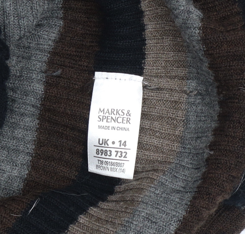 Womens UK Size 14 Marks and Spencer Brown Cardigan Jumper