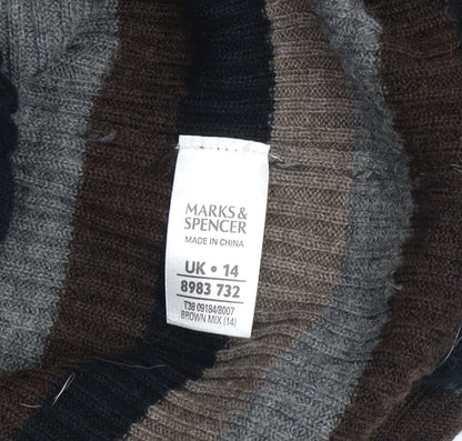 Womens UK Size 14 Marks and Spencer Brown Cardigan Jumper