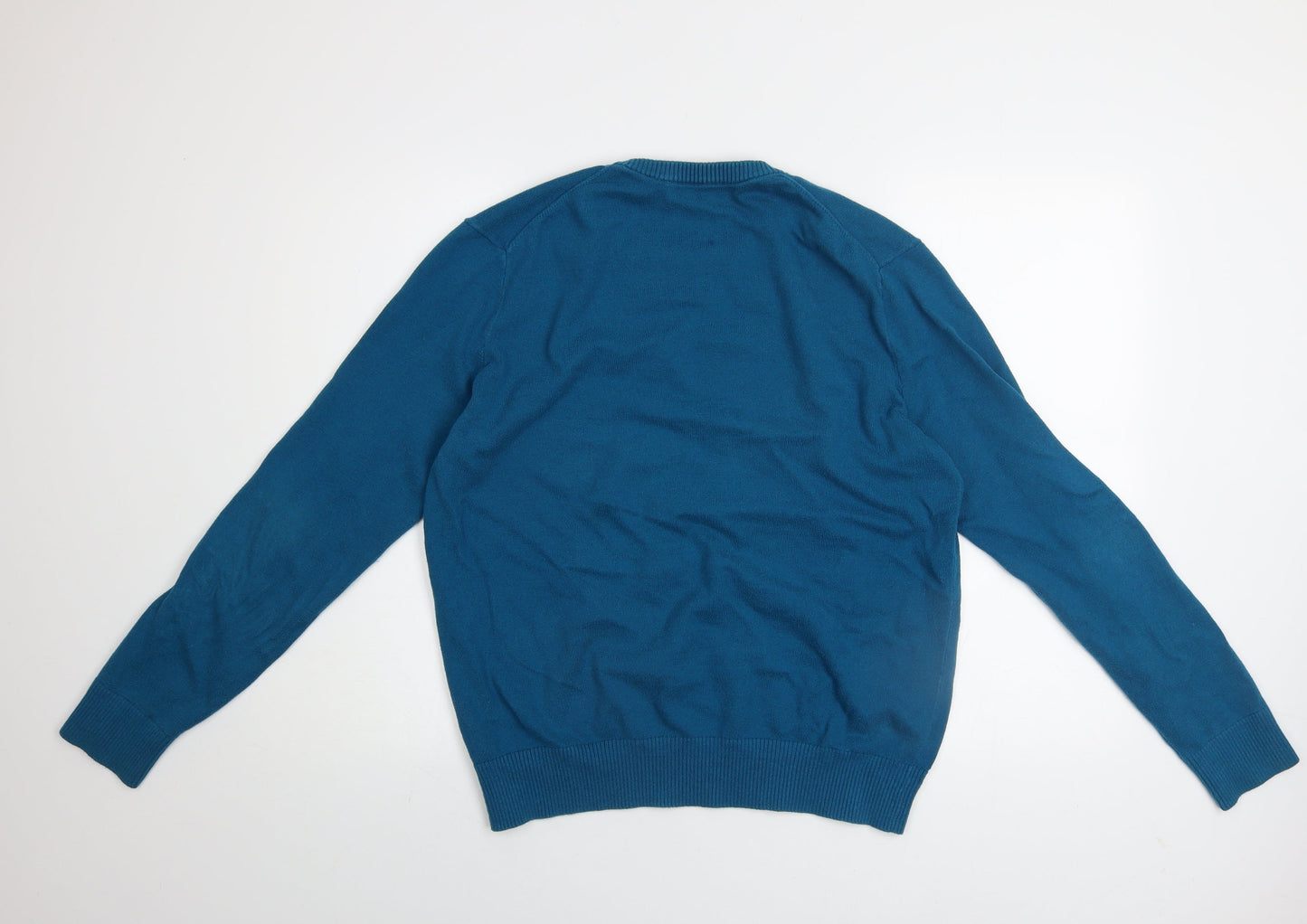 GAP Men's Blue Cotton Cashmere Crew Neck Jumper Size L