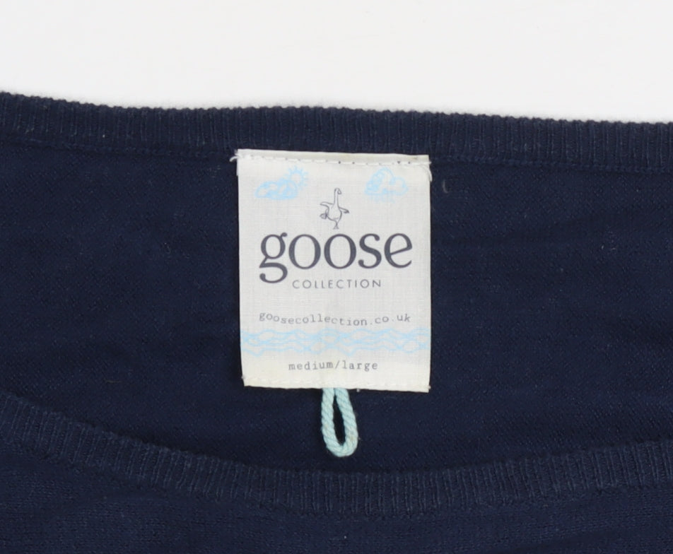 Womens UK Size M Goose Collection Blue Pullover Jumper