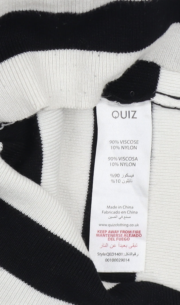 Womens UK Size S Quiz Black Pullover Jumper