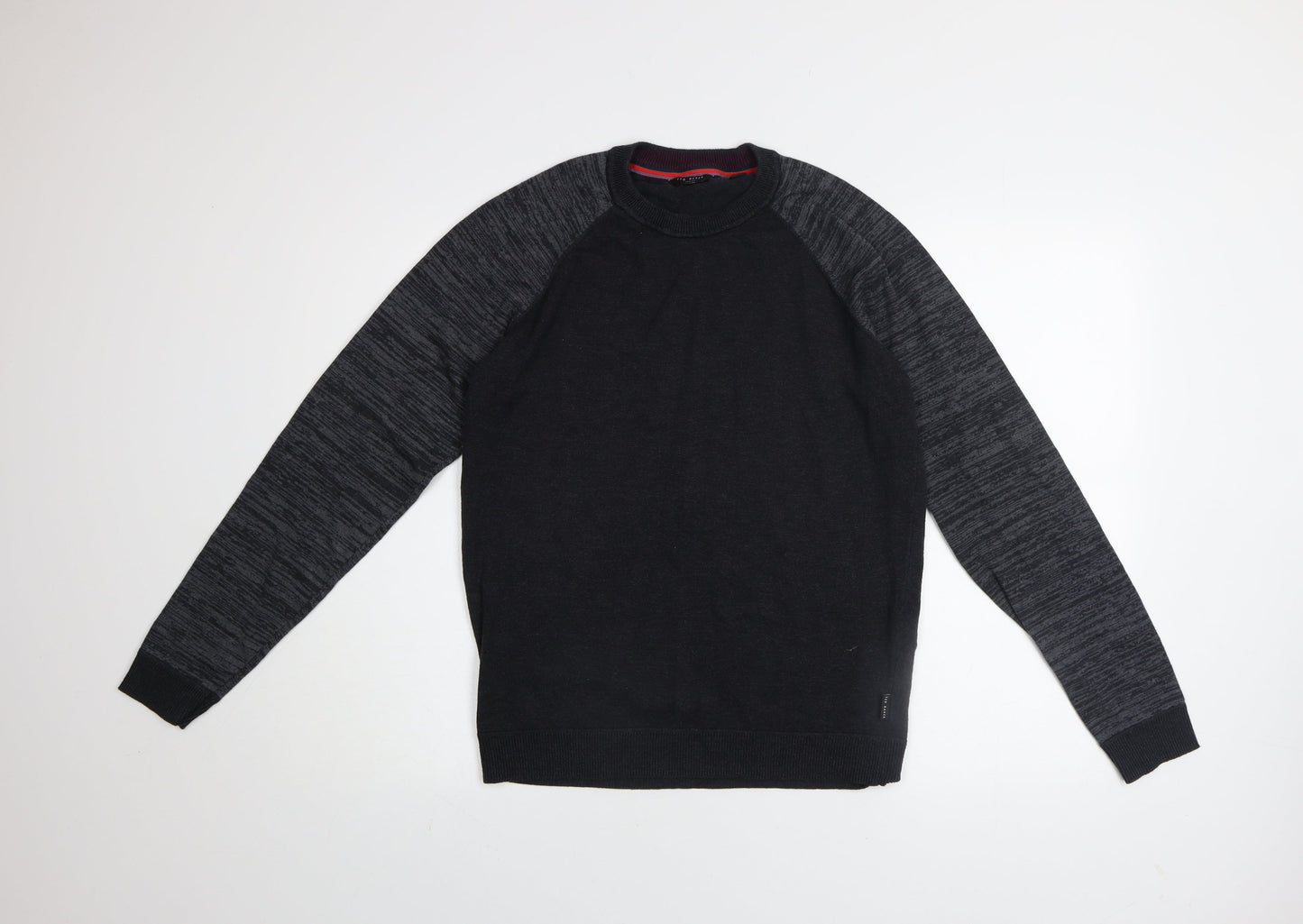 Ted Baker Men's Black Cotton Blend Crew Neck Jumper Size L