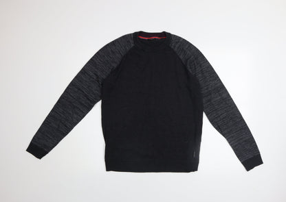 Ted Baker Men's Black Cotton Blend Crew Neck Jumper Size L