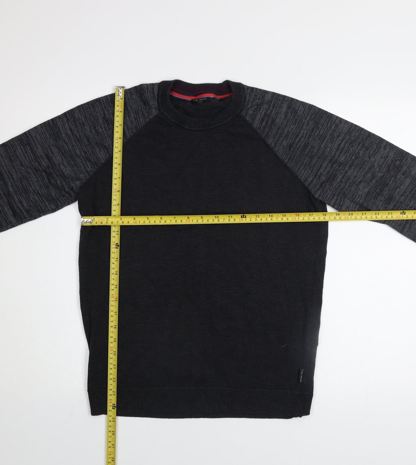 Ted Baker Men's Black Cotton Blend Crew Neck Jumper Size L