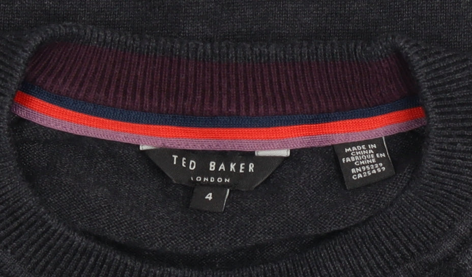 Ted Baker Men's Black Cotton Blend Crew Neck Jumper Size L