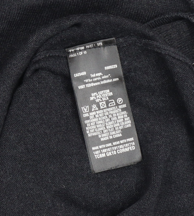 Ted Baker Men's Black Cotton Blend Crew Neck Jumper Size L