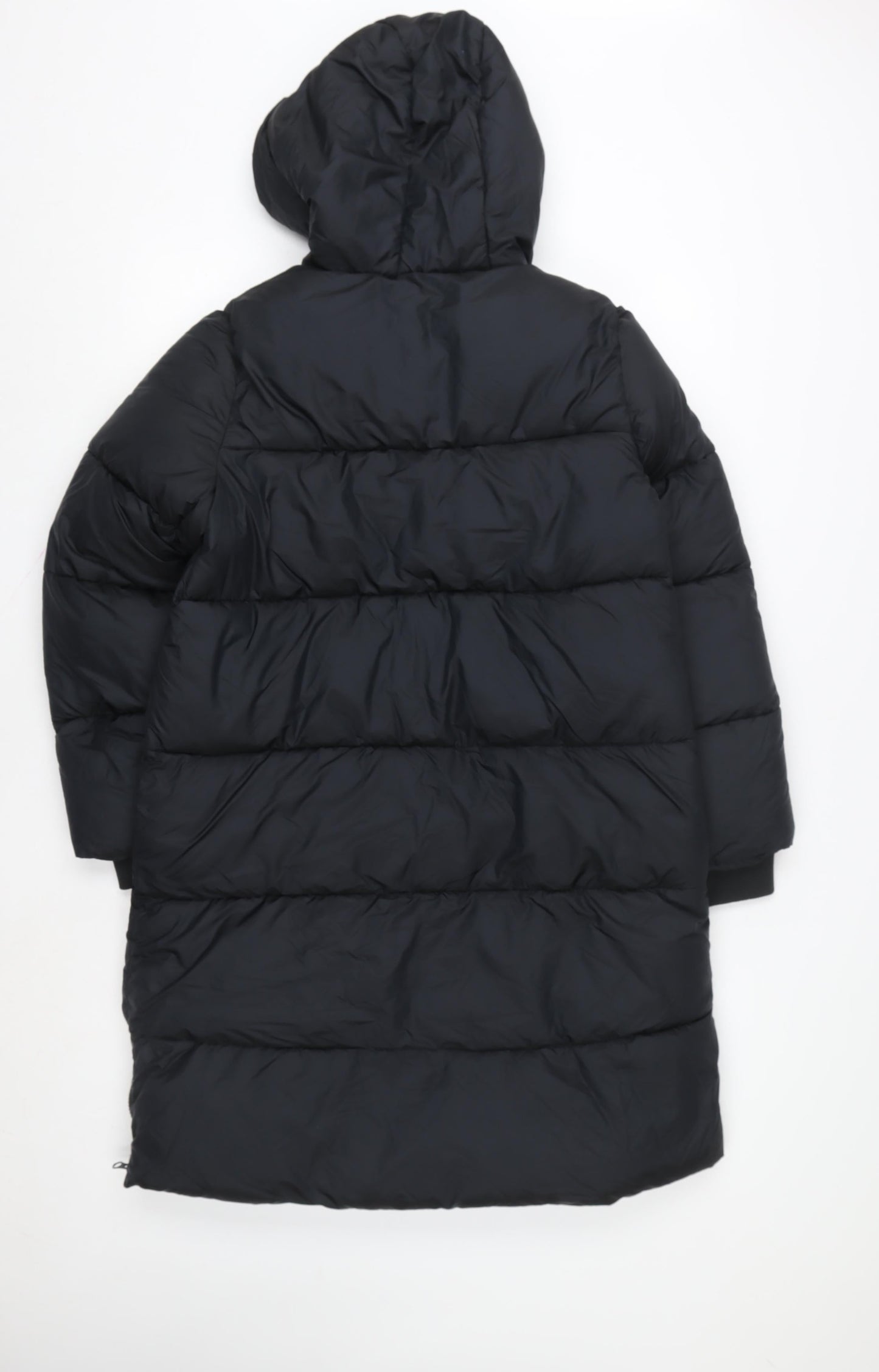 Marks and Spencer Girls Black Long Hooded Puffer Coat 12-13 Years Stormwear