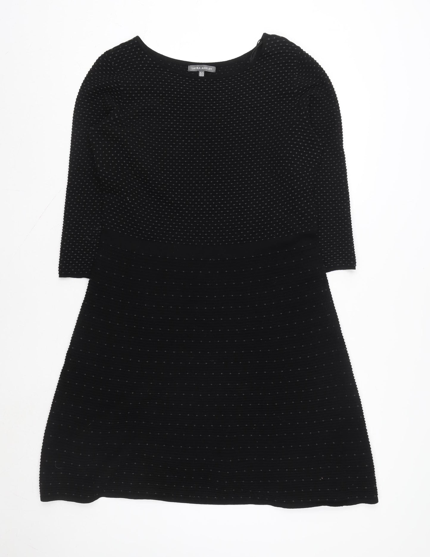 Laura Ashley Women’s Black Size 14 Fit & Flare Knit Dress
