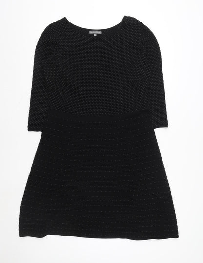 Laura Ashley Women’s Black Size 14 Fit & Flare Knit Dress