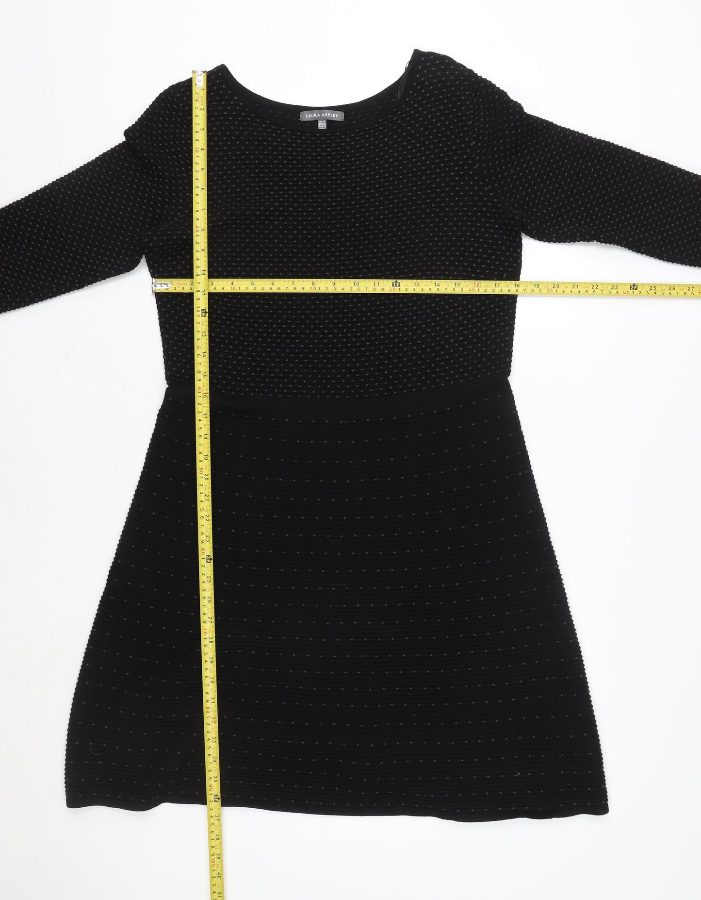 Laura Ashley Women’s Black Size 14 Fit & Flare Knit Dress