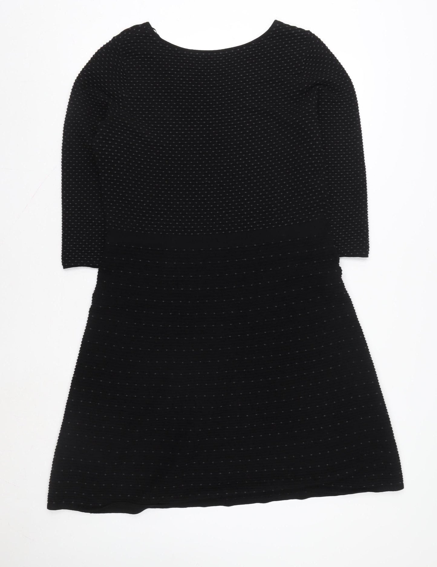 Laura Ashley Women’s Black Size 14 Fit & Flare Knit Dress