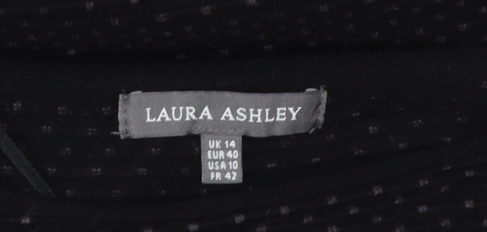 Laura Ashley Women’s Black Size 14 Fit & Flare Knit Dress