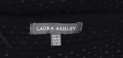 Laura Ashley Women’s Black Size 14 Fit & Flare Knit Dress