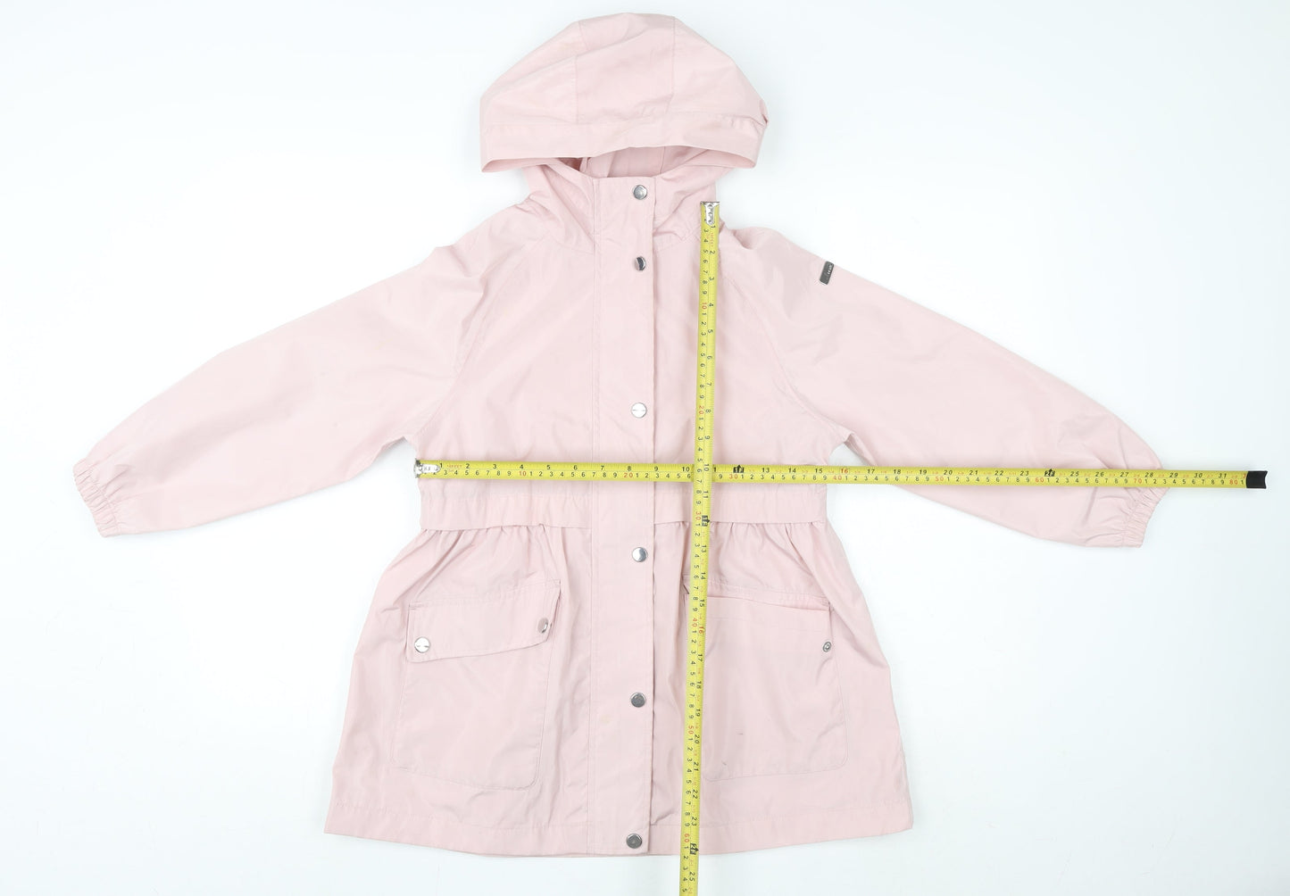 NEXT Girls Pink Hooded Rain Coat 3-4 Years Waterproof Mid-Length Jacket