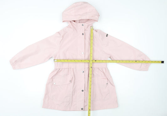 NEXT Girls Pink Hooded Rain Coat 3-4 Years Waterproof Mid-Length Jacket