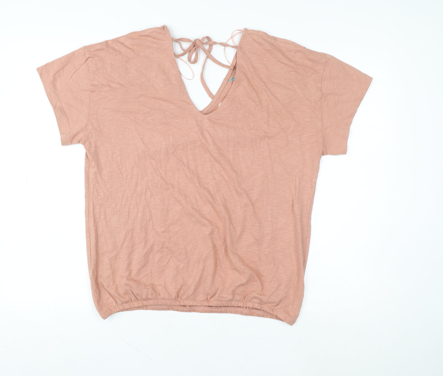 Tu Women Pink Embroidered Floral Cotton Tunic Blouse Size 12