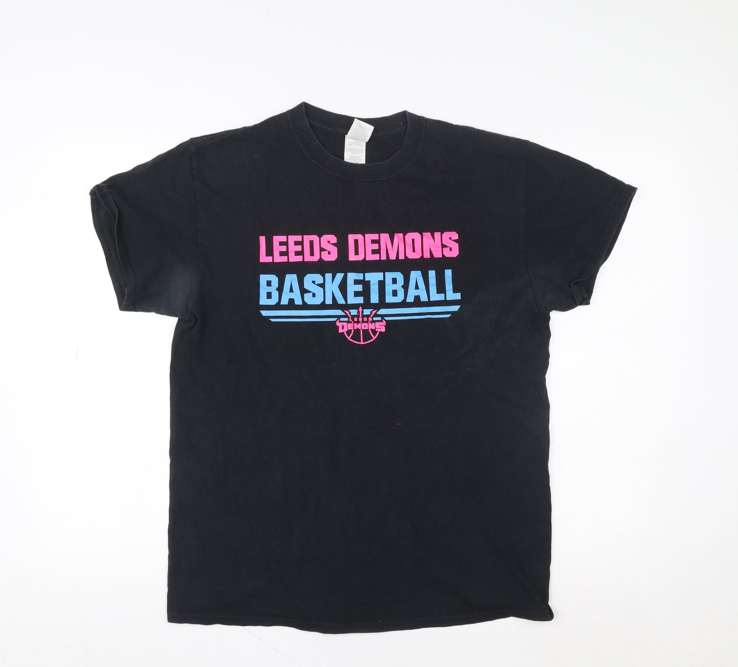 Womens UK Size M Gildan Black Basic T-Shirt