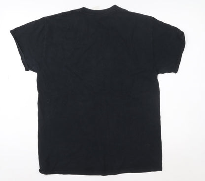 Womens UK Size M Gildan Black Basic T-Shirt