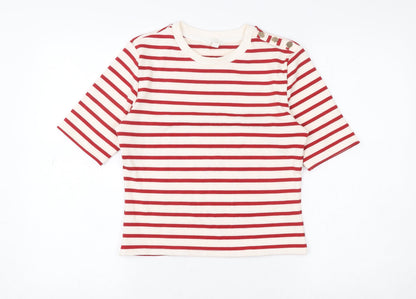 Womens UK Size 12 H&M Red Basic T-Shirt