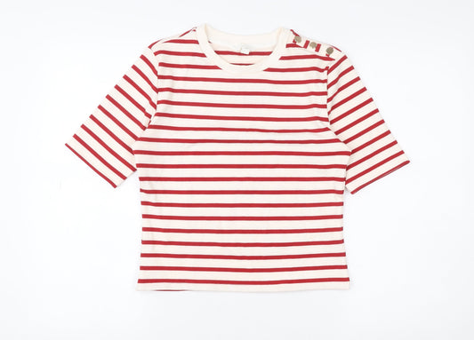 Womens UK Size 12 H&M Red Basic T-Shirt