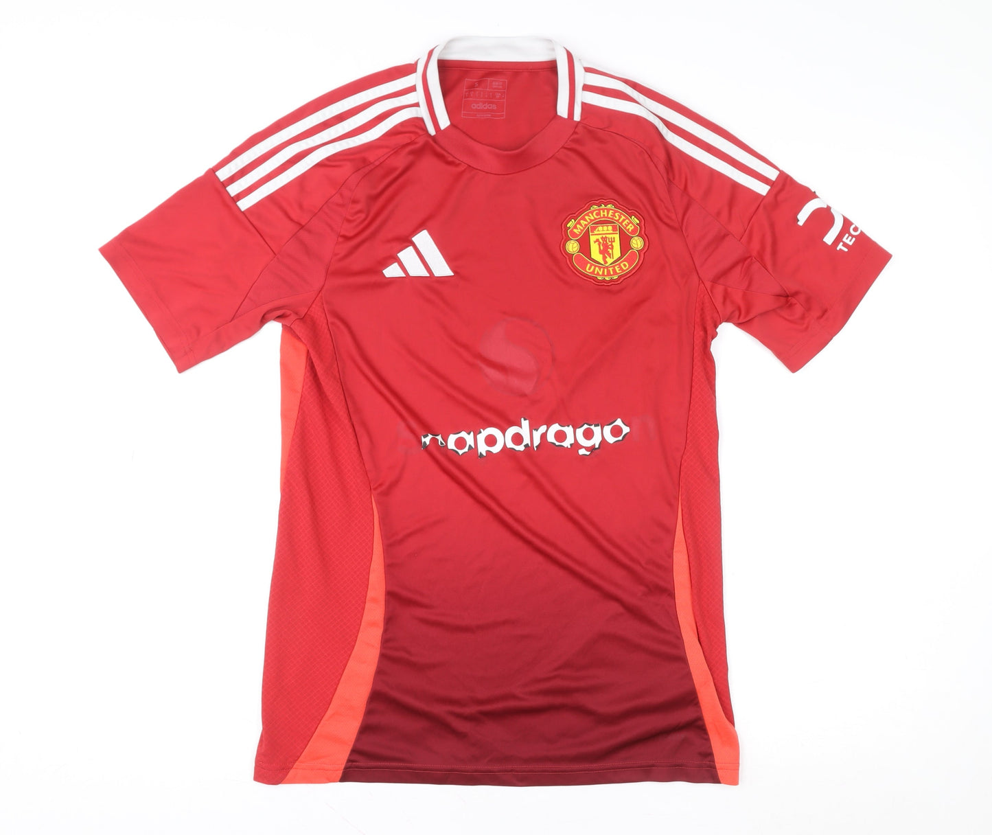 Adidas Men Red Manchester United Slim Fit Football Jersey S