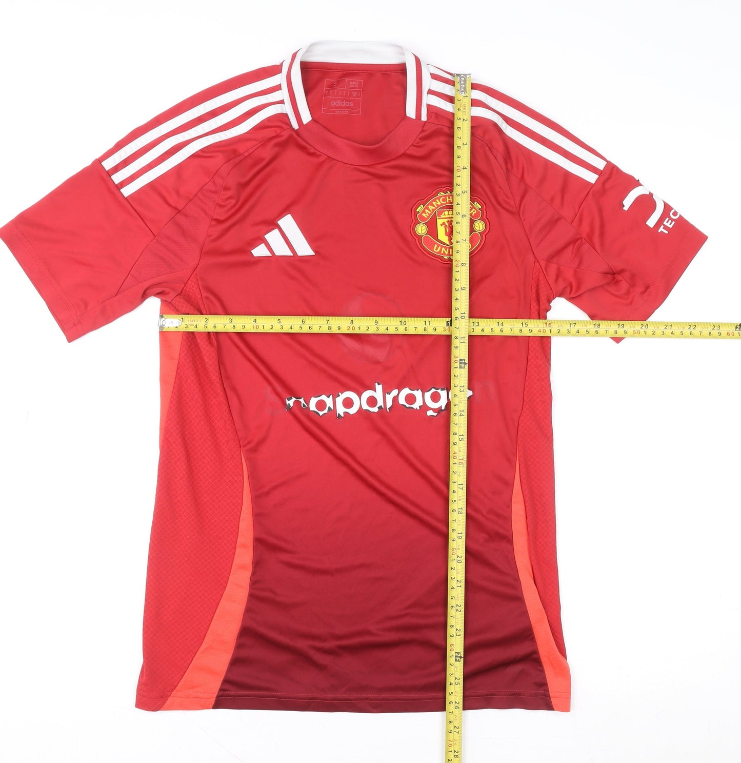 Adidas Men Red Manchester United Slim Fit Football Jersey S