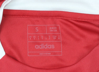 Adidas Men Red Manchester United Slim Fit Football Jersey S