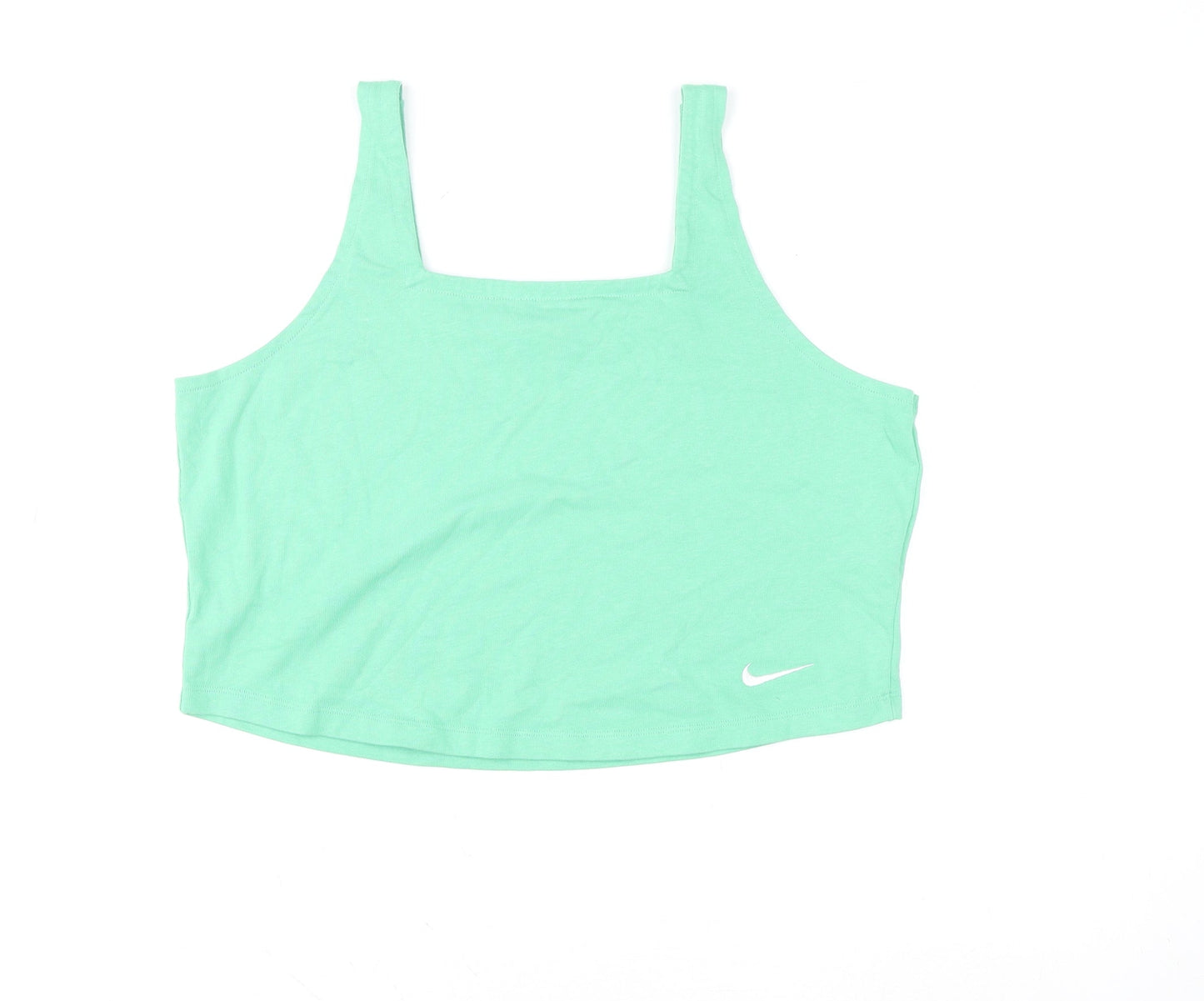 Nike Women's Green Cropped Tank Top XL Sports Jersey