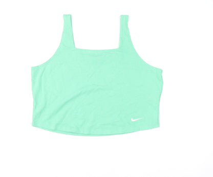 Nike Women's Green Cropped Tank Top XL Sports Jersey
