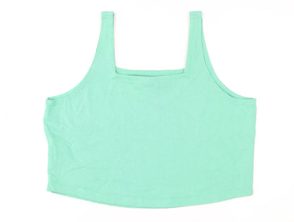 Nike Women's Green Cropped Tank Top XL Sports Jersey