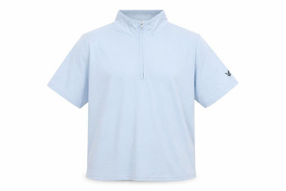 Lyle & Scott Men's Blue Short Sleeve 1/2 Zip Cotton Top LL