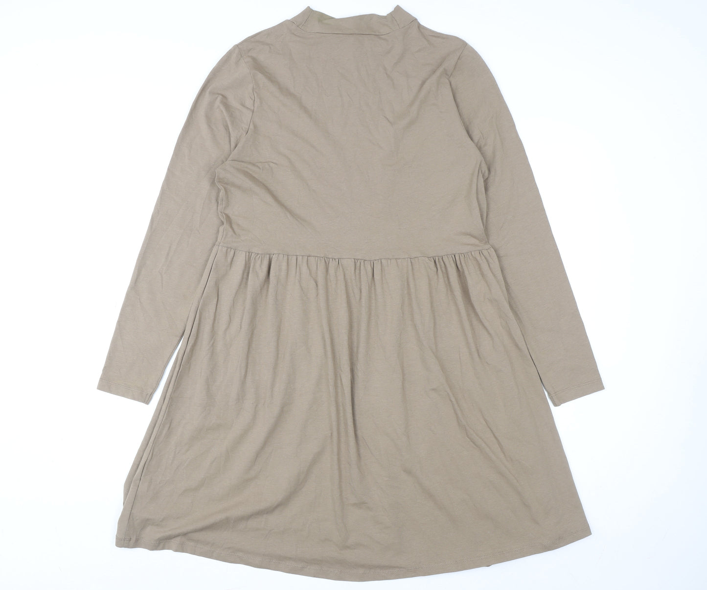 George Women Brown A-Line Long Sleeve High Neck Dress Size 16