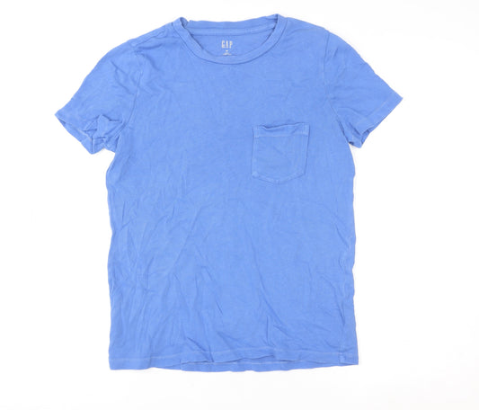 GAP Womens Blue XS Cropped Cotton Jersey T-Shirt