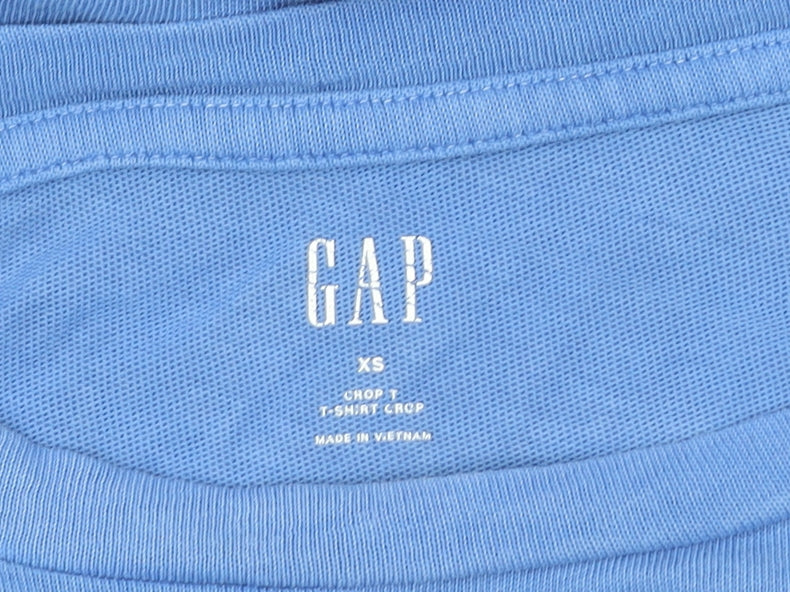 Womens UK Size XS Gap Blue Cropped T-Shirt