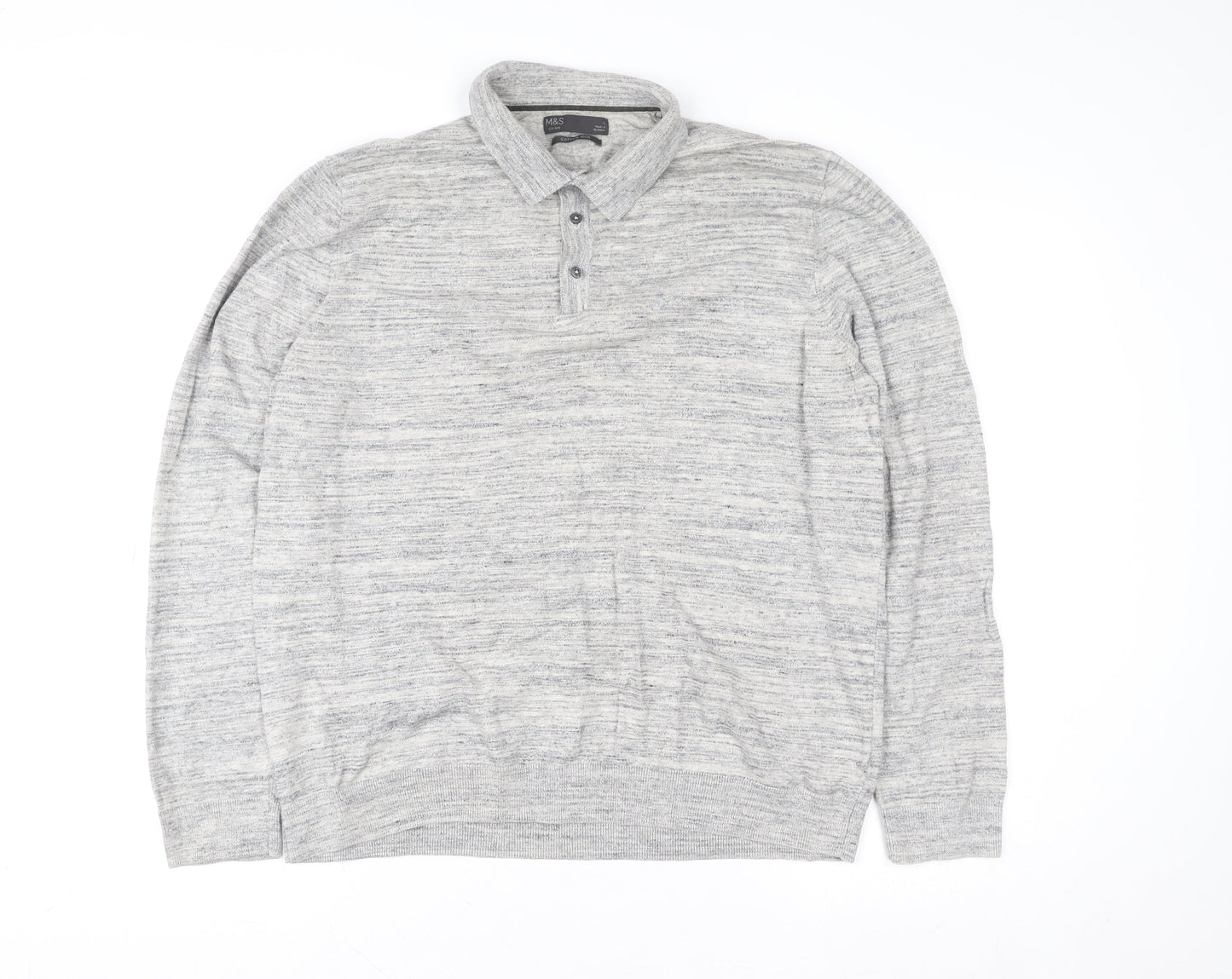 Mens UK Size L Marks and Spencer Grey Henley Sweatshirt