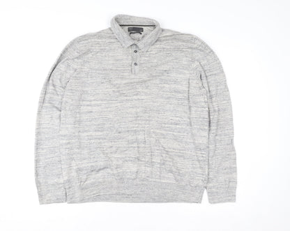 Mens UK Size L Marks and Spencer Grey Henley Sweatshirt