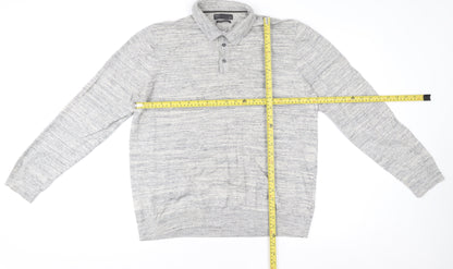 Mens UK Size L Marks and Spencer Grey Henley Sweatshirt