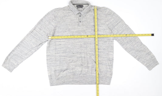 Mens UK Size L Marks and Spencer Grey Henley Sweatshirt