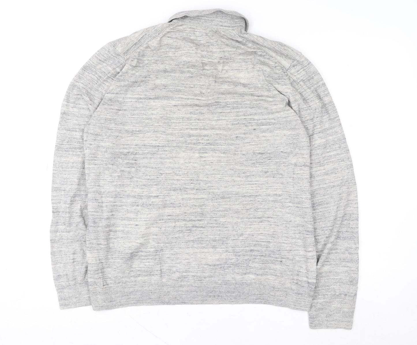 Mens UK Size L Marks and Spencer Grey Henley Sweatshirt