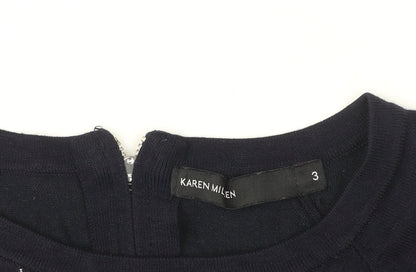 Karen Millen Women’s Blue Striped Knit Bodycon Dress Size 12